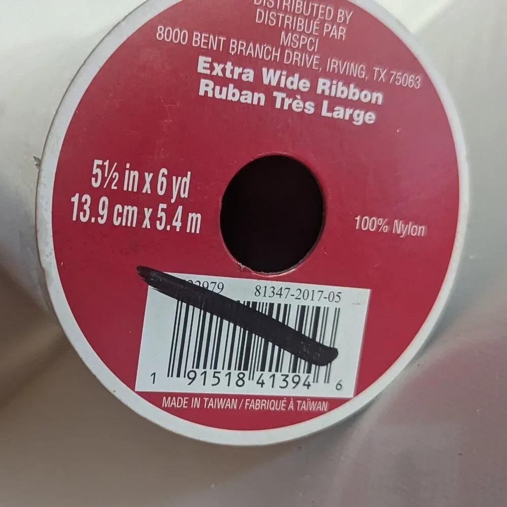 NWT Silver Glitter Extra Wide Christmas Ribbon Michael's Holiday Crafts Decor
